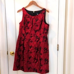 Valentine's Day! Tommy Hilfiger rose jacquard dress. Scarlet and black Sz 12
